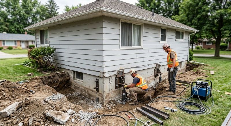 Sinking Foundation Repair in Garden City, NY